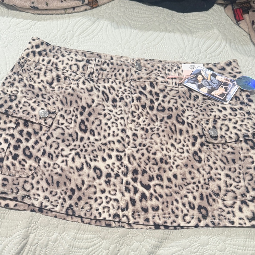 Leopard Print Mini Skirt